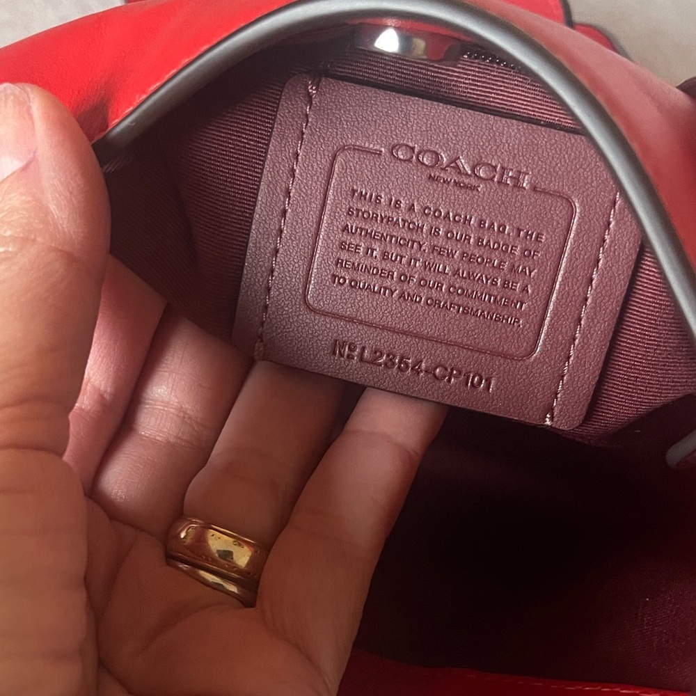 COACH- Poppy Red Shoulder Bag- Penelope- like new - Picture 10 of 14